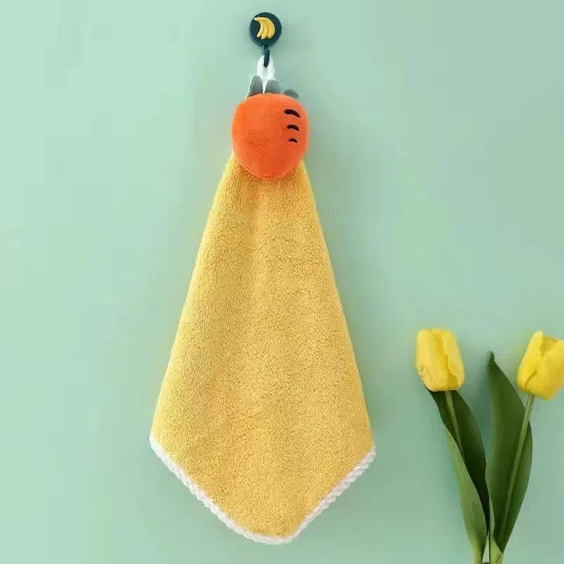 Soft, Absorbent, Hangable Hand Towel – Cute & Non-Shedding for Children's Bathroom or Kitchen Use.