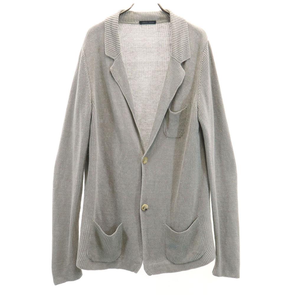 ROBERTO COLLINA Made in Italy Linen Long sleeve knit cardigan 52 gray Men's Used