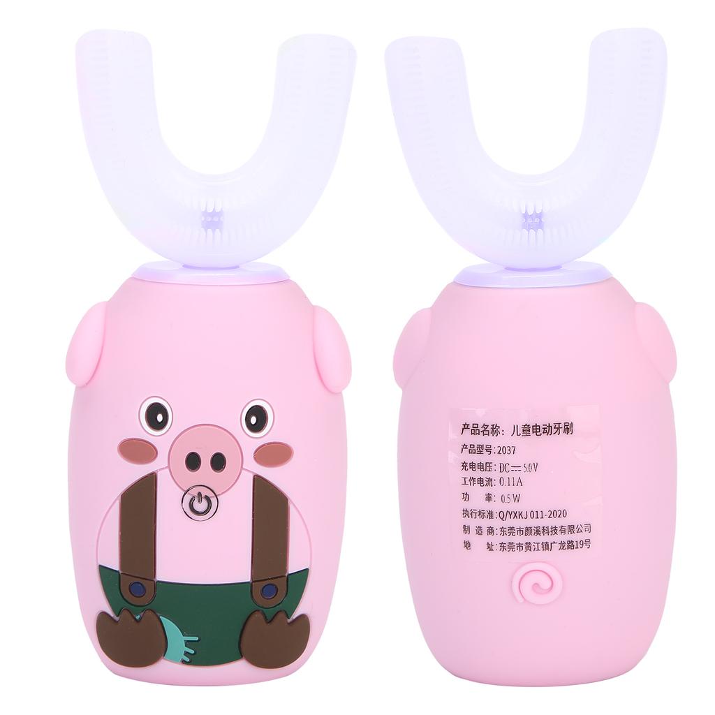 U shaped Automatic Toothbrush Teeth Cleaning Sonic Electric Toothbrush for Children(Pink )