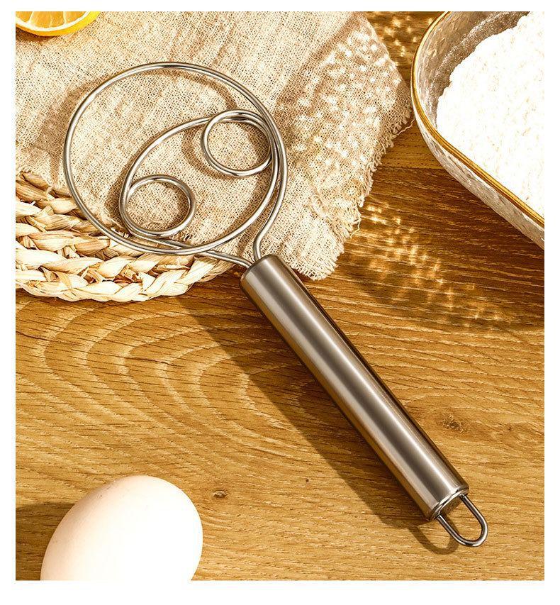 

Stainless Steel Manual Dough Mixer - Coil Design for Easy Mixing