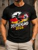 Deutschland 2026 Soccer Gerunisexy FlAg Brush Stripe Player Silhouette Flying Ball Distressed Unisex All TShirt