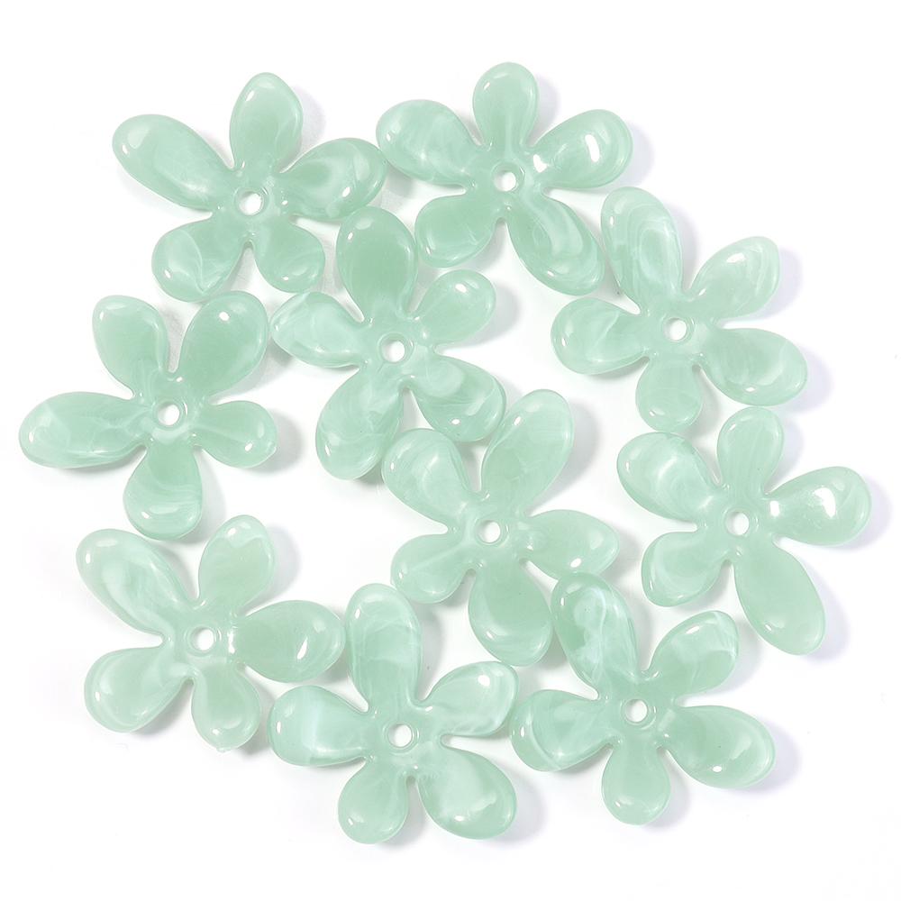 10Pcs Irregular Flower Acrylic Beads Dual Color Flower Spacer Beads Charms Bead Caps For Jewelry Making Diy Bracelet Necklace