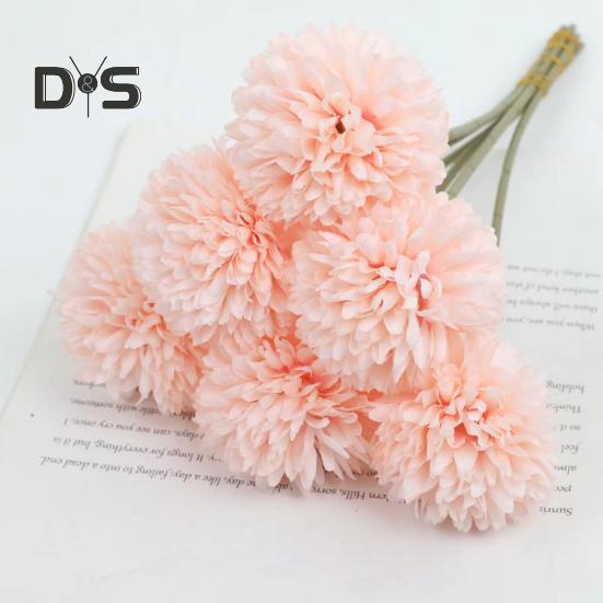 6 Stück künstliche Chrysanthemen-Bälle, realistisch, UV-beständig, künstliche Seidenblumen, für Hochzeiten, Partys, drinnen und draußen, Büro, Tischdekoration, Kunstblumen