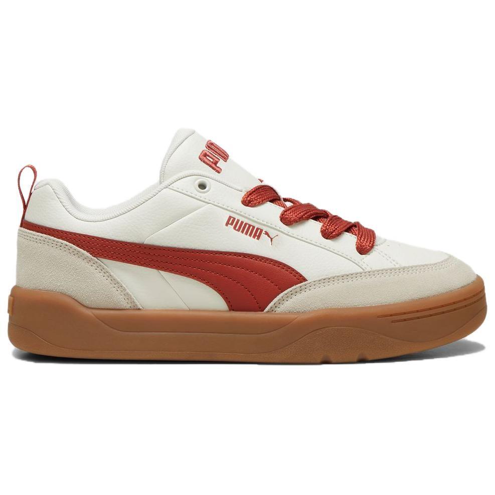 PUMA Park Lifestyle Breathable Low top Skateboard Shoes Unisex White Red 397262-05