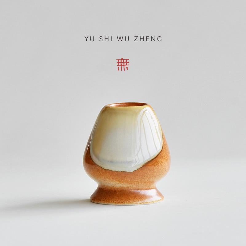 Japanese style rough pottery tea, Xian Li creative, Bai Ben Li matcha, brush holder tea ceremony pairing