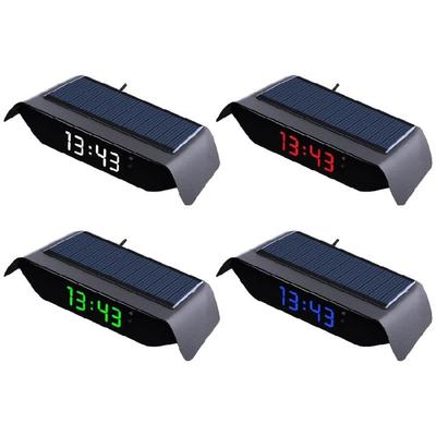Solar Powered Clock Clear Time Display In Dark Temperature Date Display for Car