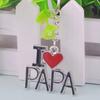 1pc eu amo papai criativo metal chaveiro chaveiro bonito família dia dos pais