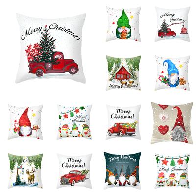 Weihnachtsdekoration Zwerg Druckmuster Kissenbezug Heim Wohnzimmer Sofa Dekoration Dekokissenbezug