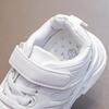 All White Girls Running Shoes Casual PU Kids Boy Tenis Shoes Comfortable Soft Bottom Spring Autumn Children Sneakers I07105