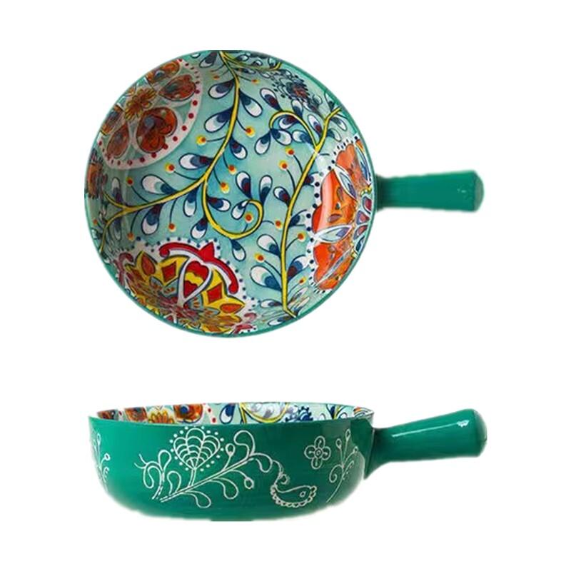 

Cute Ceramic Handle Bowl with Lid