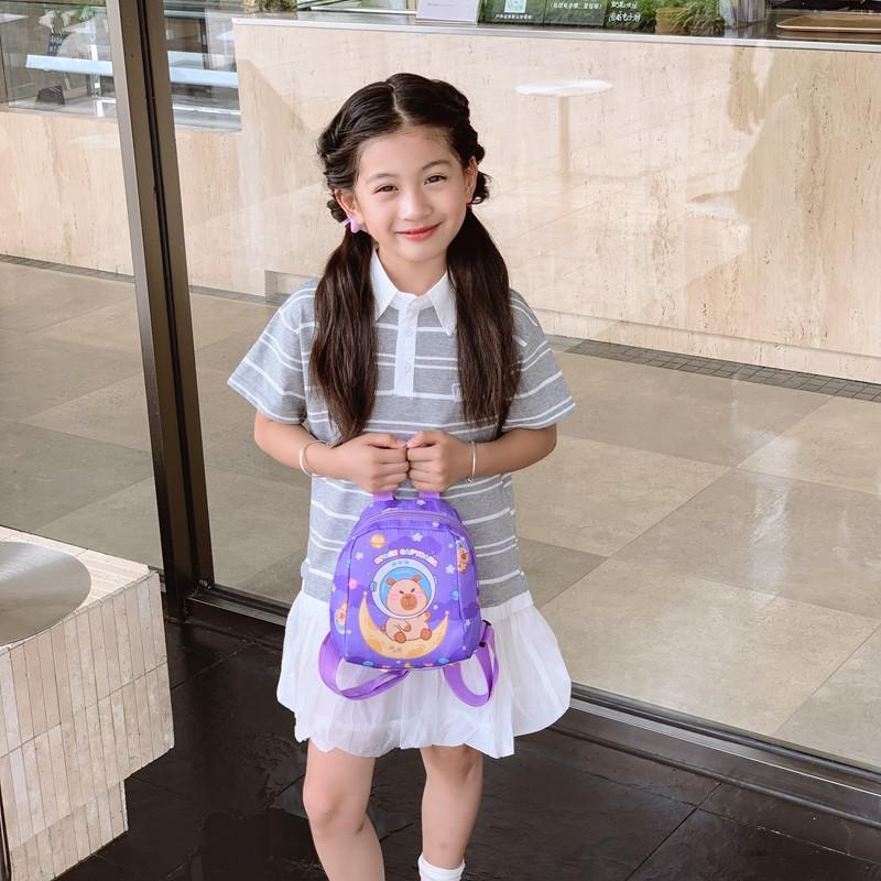 Cartoon Cute Boys And Girls Backpack Cute Fun Kapibara Kindergarten Baby Schoolbag Children Backpack Tide