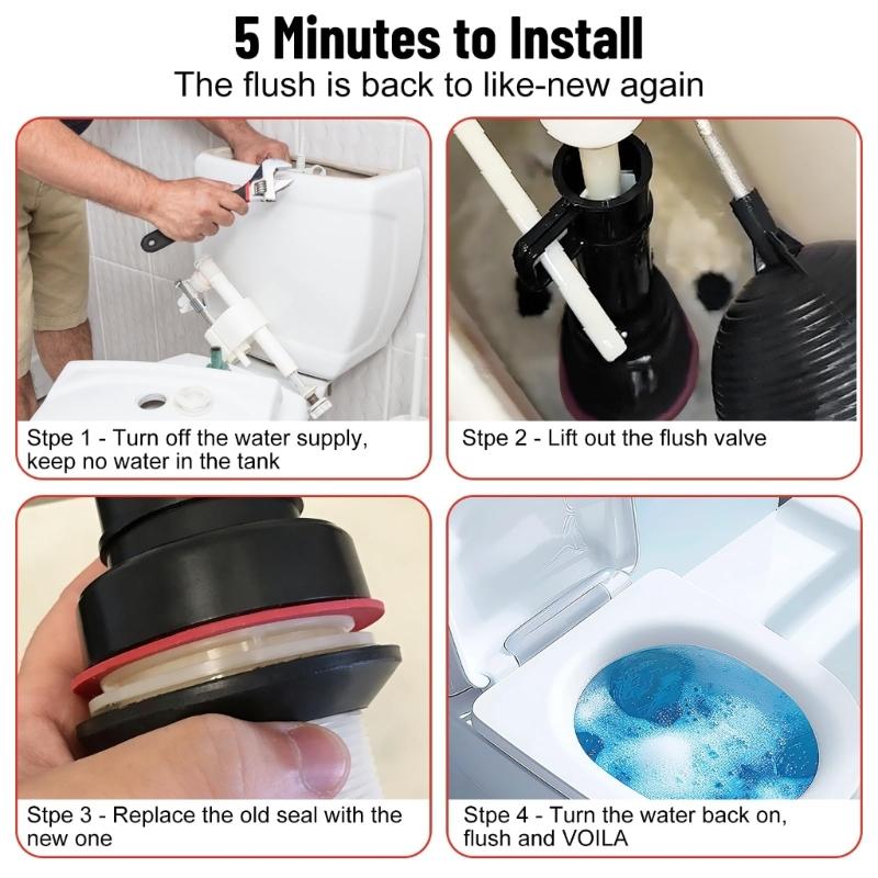 10Pack Toilet Flapper Sealing Washer Silicone Flush Valves Sealing Gaskets Diaphragm Drain Valves Toilet Tank Accessories