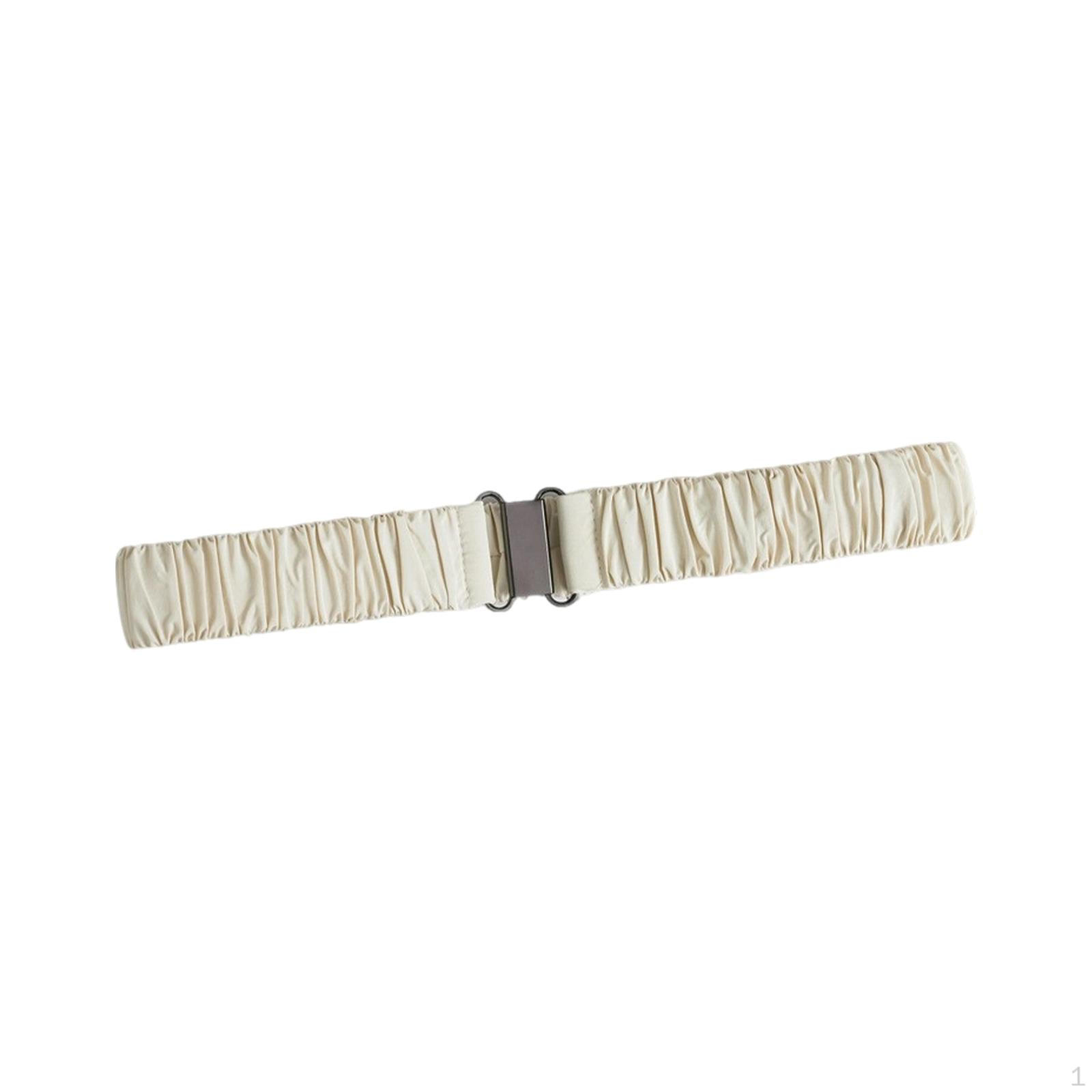 

Women Elastic Waist Belt Casual Pleated Fashion Simple Versatile Elegant Stretch Beige
