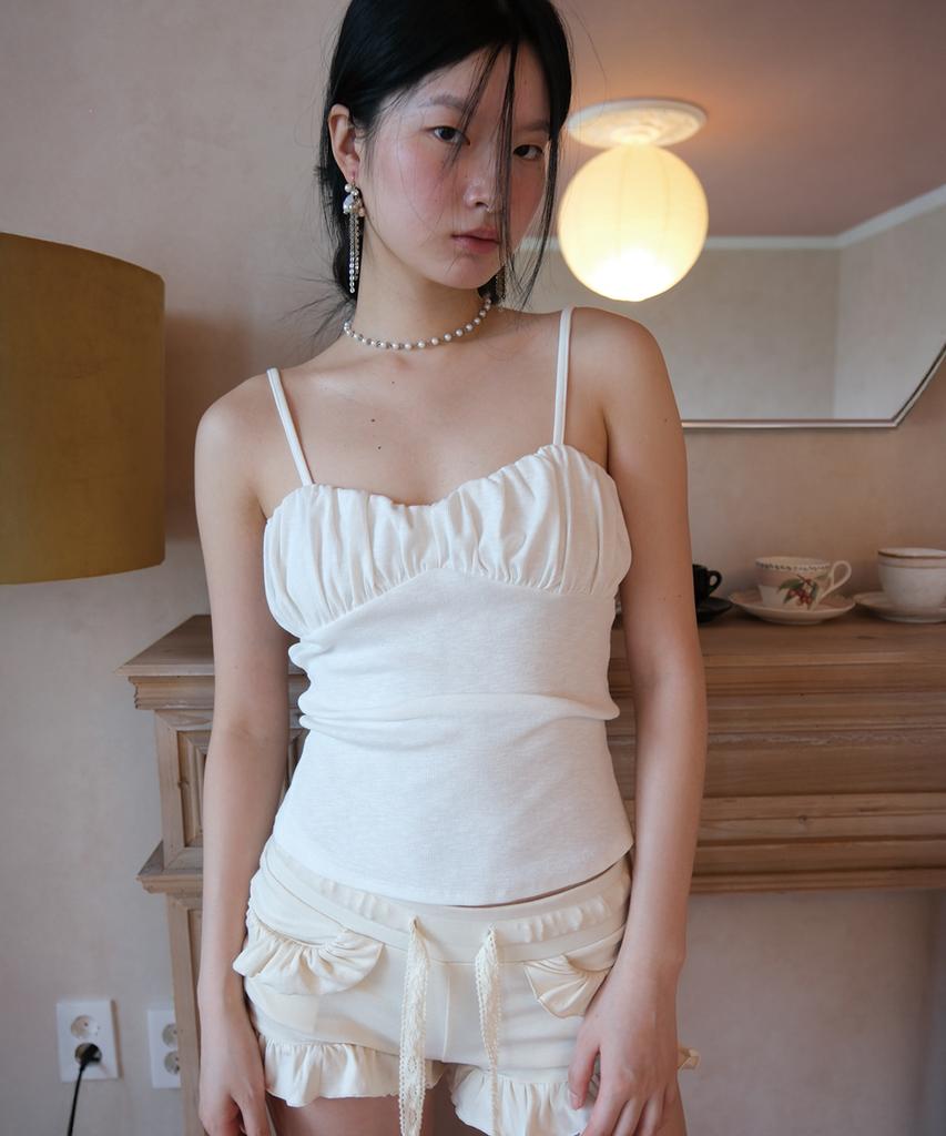 Lujeuseullibobeo Ribbon Tie Camisole *White