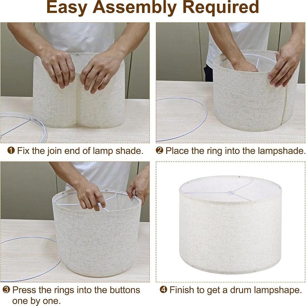 Modern Style Linen Small Lamp Shades Neutral Tone Minimalist Lamp Shade Adapter Beige Color Lamp Shade Ring Lighting Accessories