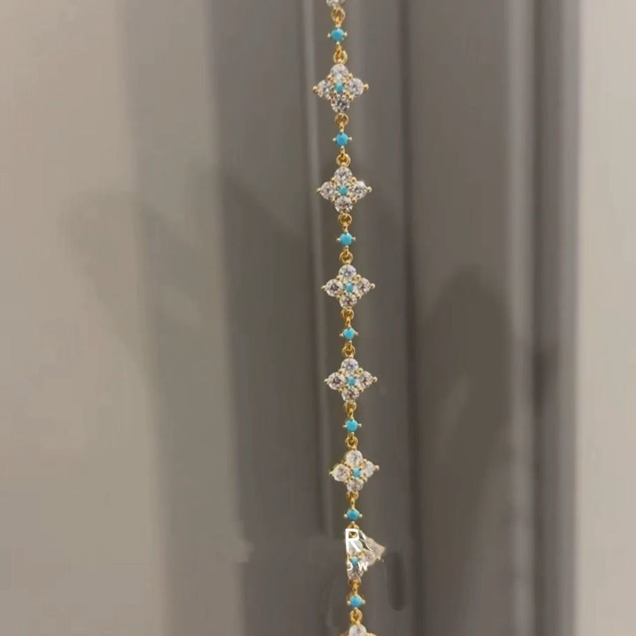 New light luxury ins flash 8 flower four-leaf clover pull bracelet fashionable versatile four-leaf flower high carbon diamond bracelet women