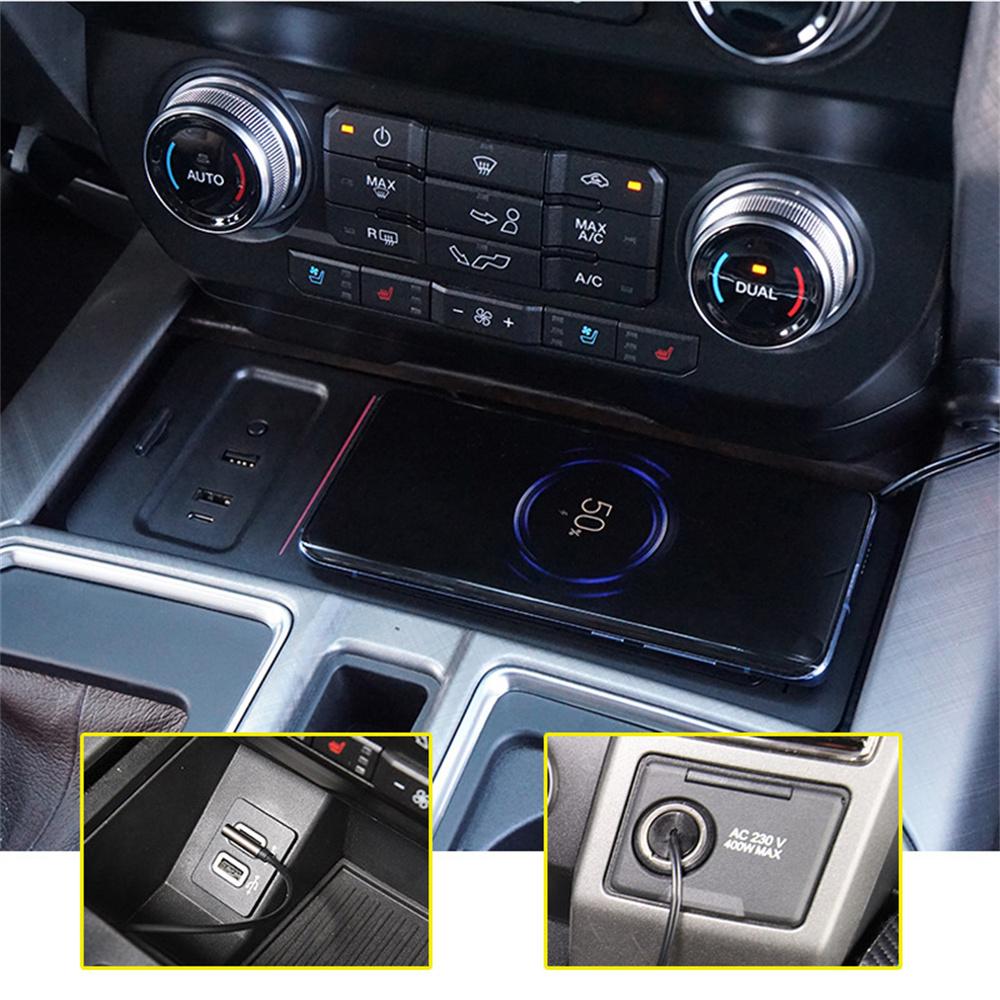 Center Console Wireless Charger Fit for Ford F150 LTD 2017-2020