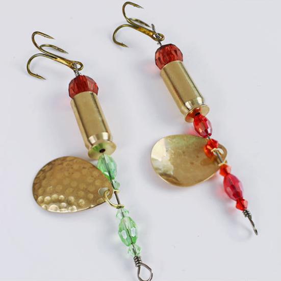 5Pcs Blade Rotating Spinner Metal Lures with Treble Hooks Streamlined Design Bright Colors Artificial Spoon Baits Freshwater Fishing Baits