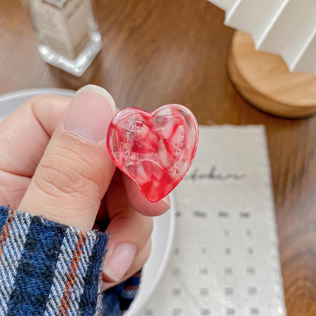 Bofeiya Sweet Heart Acetate Hair Clip - Cute, Small, High-End Side or Top Clip for Braided Hairstyles