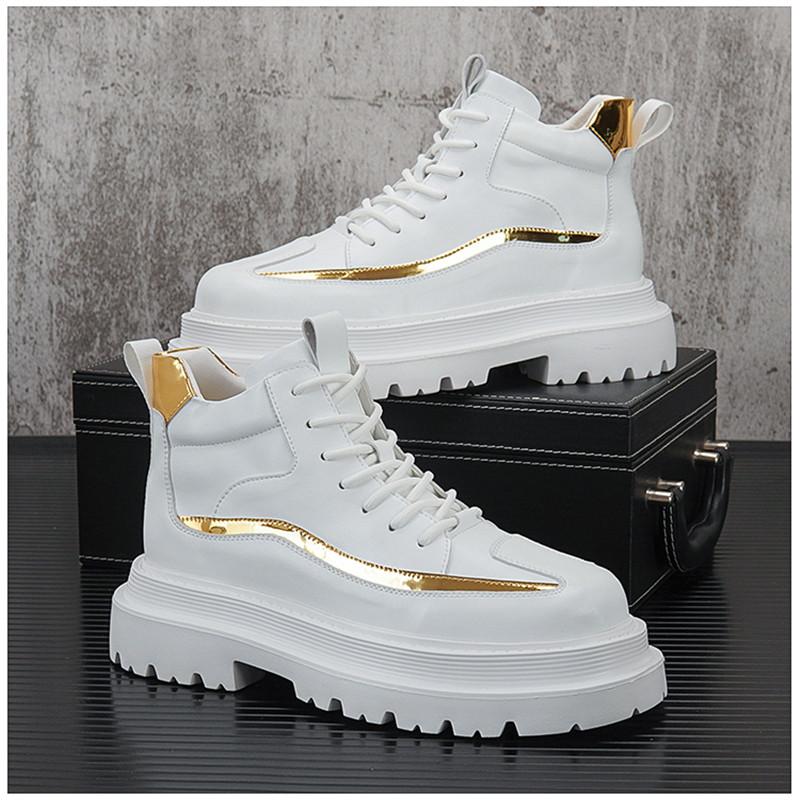 

Мужская мода вечерние платья для ночного клуба из натуральной кожи туфли на платформе красивые ковбойские сапоги до щиколотки мужские туфли сапожки мужские 38 белый