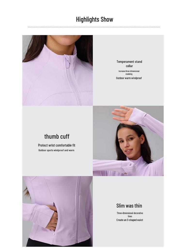 Women's Long-Sleeve Outdoor Running Jacket - Fitness & Yoga Wear