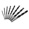 8pc 3-10mm Three Pointed Woodworking Drill DC Branch Drill Drilling Electric Drill Bit Drilling Twist Drill Tool Plastic Box Set