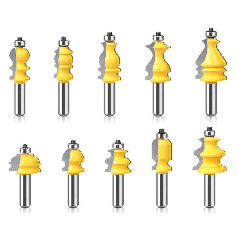 Architectonische lijstwerk Leuningfrees Behuizing Basis CNC-lijn Houtbewerking Frezen Vlakfrees 8mm Schacht