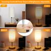 Abajur de mesa de cabeceira Abajur com lâmpada LED branca quente Controle de toque USB A