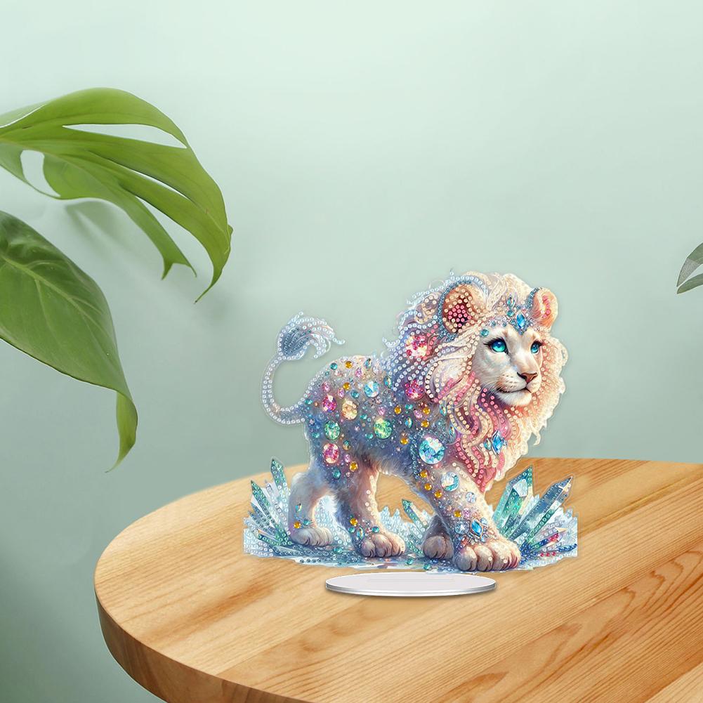 Acrylic Special Shaped Colorful Animals Diamond Painting Desktop Ornaments Kit Diamond Painting Desktop Decorations for Beginner
