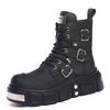 Men's Shoes Heavy Craft Metal Punk Platform High Street Locomotive Martin Boots Leather Men's Boots Tide