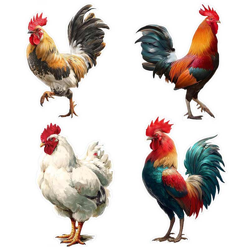 Rooster Vinyl Decal Farmhouse Decor Car Sticker Waterproof Outdoor Car Bumper Window Notebook Computer Decoration Decals SH1219