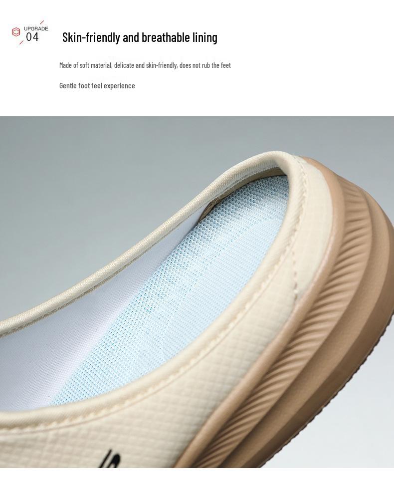 Men's Plus Size Summer Outdoor Breathable Backless Closed-Toe Lazy Half Slippers