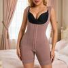 High Waist Shapewear Open-Crotch Bodysuit Shaper with Front Clasp Firm Tummy Control Hip Lifting Body Shaper Breathable Postpartum Recovery Daily