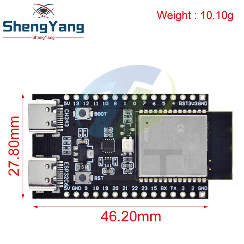 ESP32 / ESP32-C6 WiFi+Bluetooth Internet Of Things Dual Type-C Development Board Core Board ESP32-C6-DevKit C N16R8 For Arduino