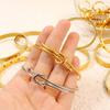 CARLIDANA Vintage Bracelet Stainless Steel Plated Gold Color Luxury Exaggerated Irregular Opening Bracelet New Women's Jewelry