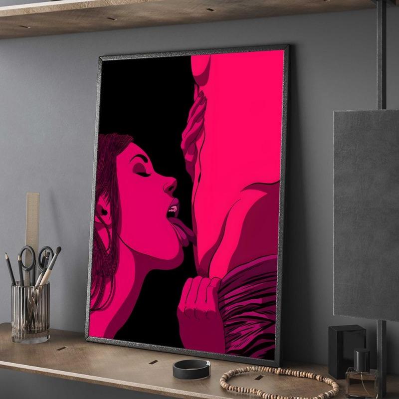 Abstract Nude sexy Woman Men Canvas Painting Art Poster Fancy Wall Sticker for Living Room Bar Decorative Painting Gaming Boy Ro