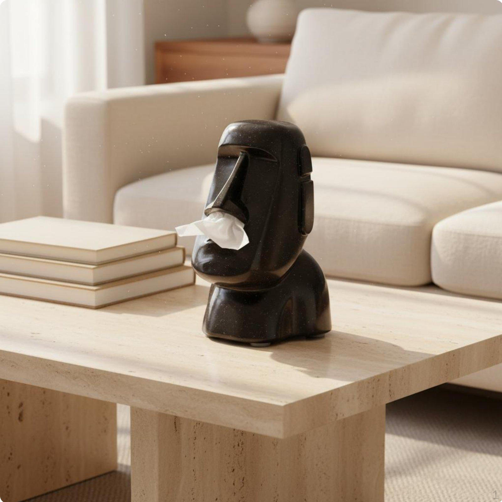 Moai statujas salvetju kaste radošs dizains