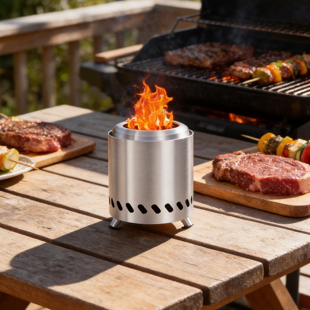 Tabletop Fire , Made Of Stainless Steel, , Portable And Safe To Use, Suitable For Outdoor Patios And Gardens.