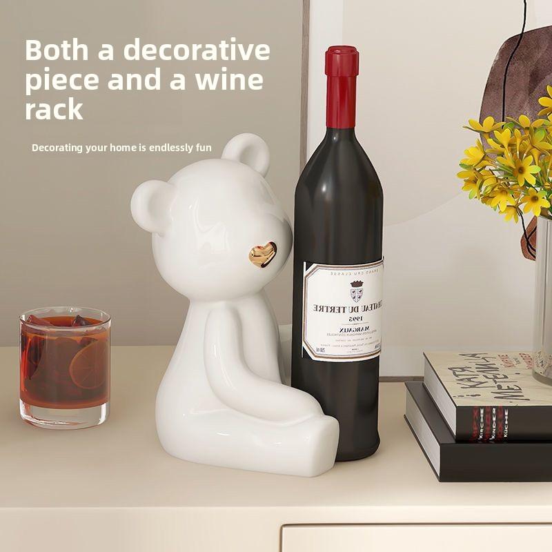 Cute Bear Home Key Storage Rack, Shelf Ornament, Light Luxury Entrance Decoration, Wine Cabinet Decoration Ins Style