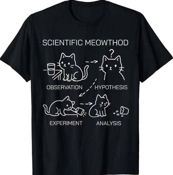 Scientific Meowthod Funny Cat Science Experiment Tee Shirt