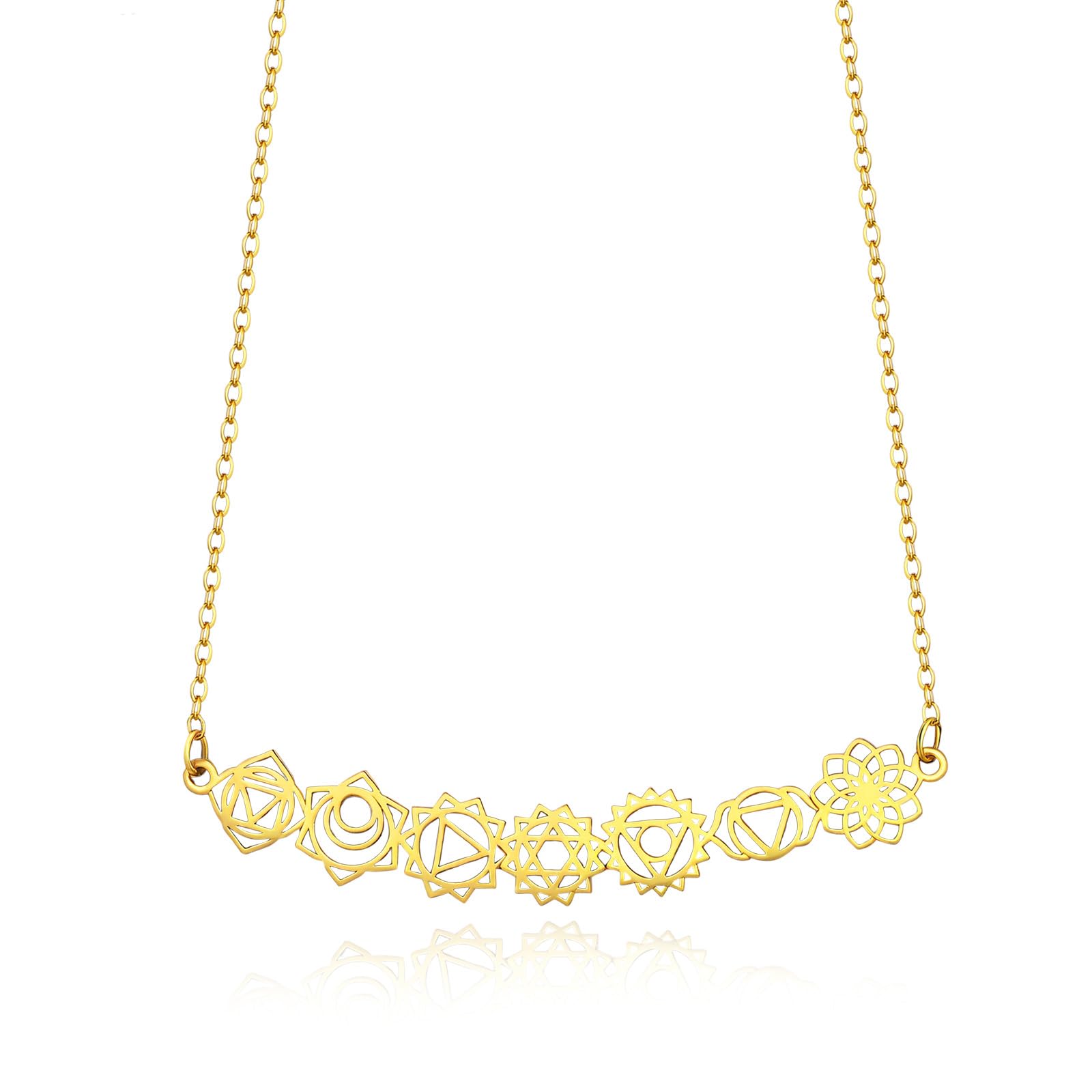 

Gold 7 Chakra Necklace for Women Long Pendant Yoga Jewelry Fashion Accessories Adjustable Chain Spiritual Necklace Y-shaped Jewelry Gift for Women