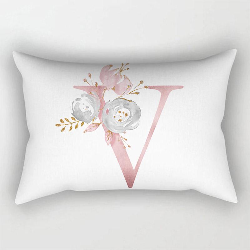 Fashion 26 Letter Pillow Case Pillow cover English Alphabet Pillow Case Home Decoration Pillow Case Flowers Pillow Case Fashion Pillow cover