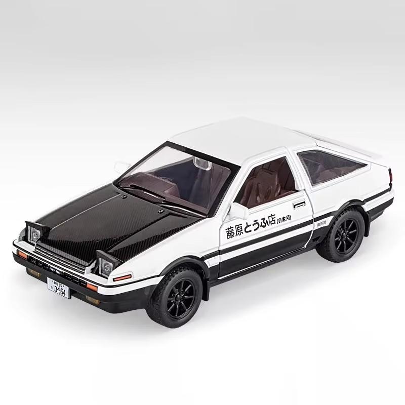 Scale 1:30 AE86 Toy Car Model Diecast Alloy Pull Back Doors Opened Metal Body Simulation Vehicles Toys Gifts for Children