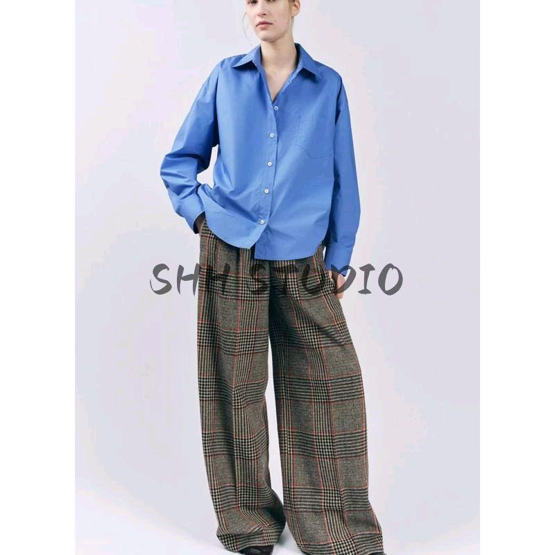 Spring New Women's Clothing Fashion Style Loose Cotton Poplin Long Sleeves Simple Shirt Tops 2269259