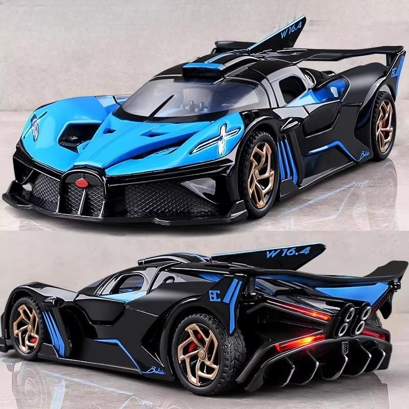 1:32 Bolide Model Sports Car Toys Alloy Diecast Miniature Supercars Sound Light Doors Opened Pull Back For Gifts