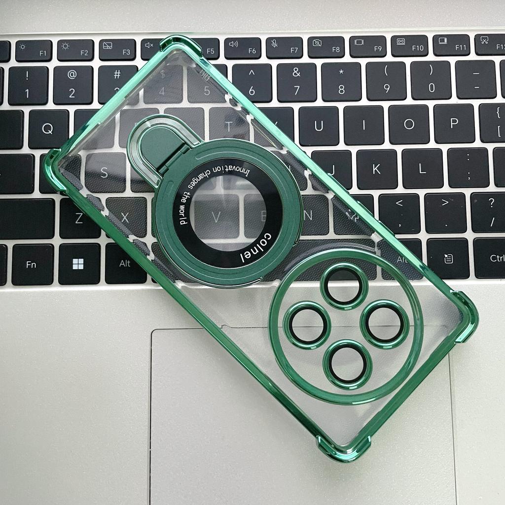 For Honor Magic 7 Lite 6 5 Lite X9C Case Magnetic Holder Luxury Plating Airbag Soft Silicone Transparent Shockproof Back Cover