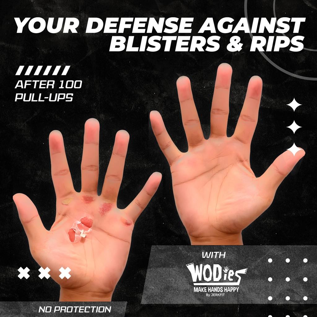JerkFit WODies Crossfit Wrist Wraps and Palm Protectors Small Black Gloves,
