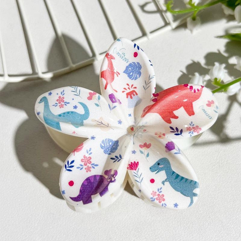 Printed Clips, Egg Flower Fresh and Light Hair Clips Back of The Head Updo Shark Clips