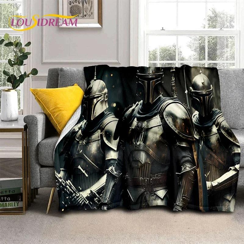 Chevalier Templier Croisé Dessin Animé Couverture Douce en Flanelle pour Lits Chambre Canapé Pique-nique, Couverture Jetée pour Couvrir Cadeau Extérieur