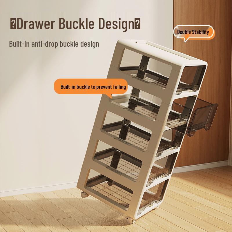 Multi-layer Plastic Drawer Snack Storage Cabinet for Living Room or Bedside